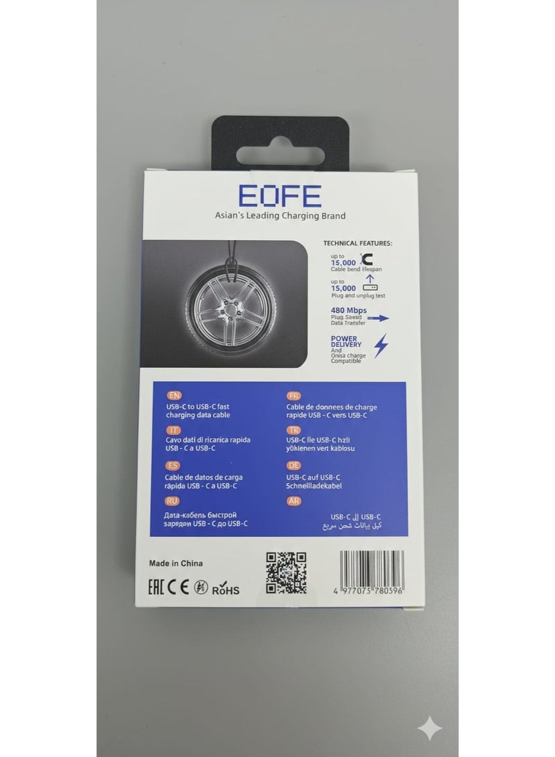 اي او اف اي كابل شحن سريع USB-C من EOFE، بطول 1 متر، يدعم الشحن السريع 3 أمبير - Image 2